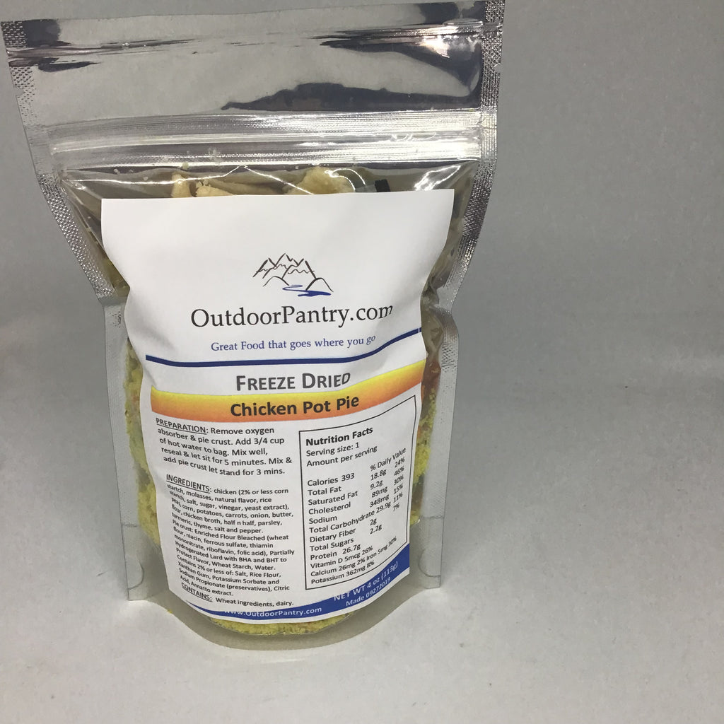 Freeze Dried Chicken Pot Pie made for adventuring – OutdoorPantry, Inc
